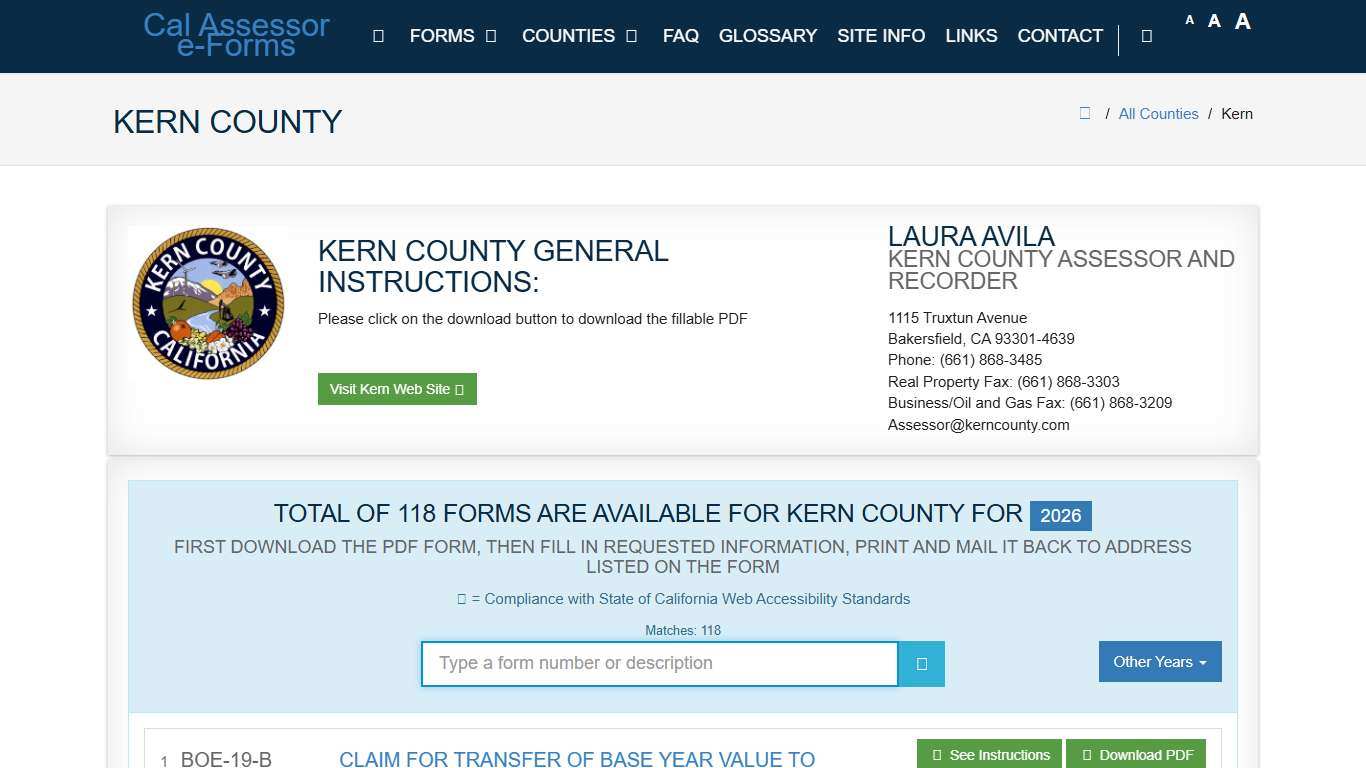 CAA e-Forms Service Center - kern