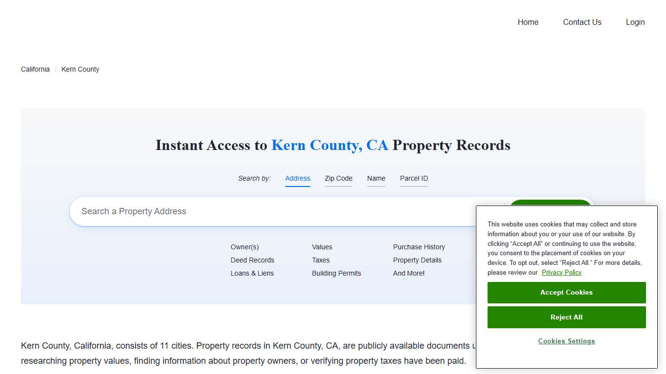 Kern County Property Records Owners, Deeds, Permits