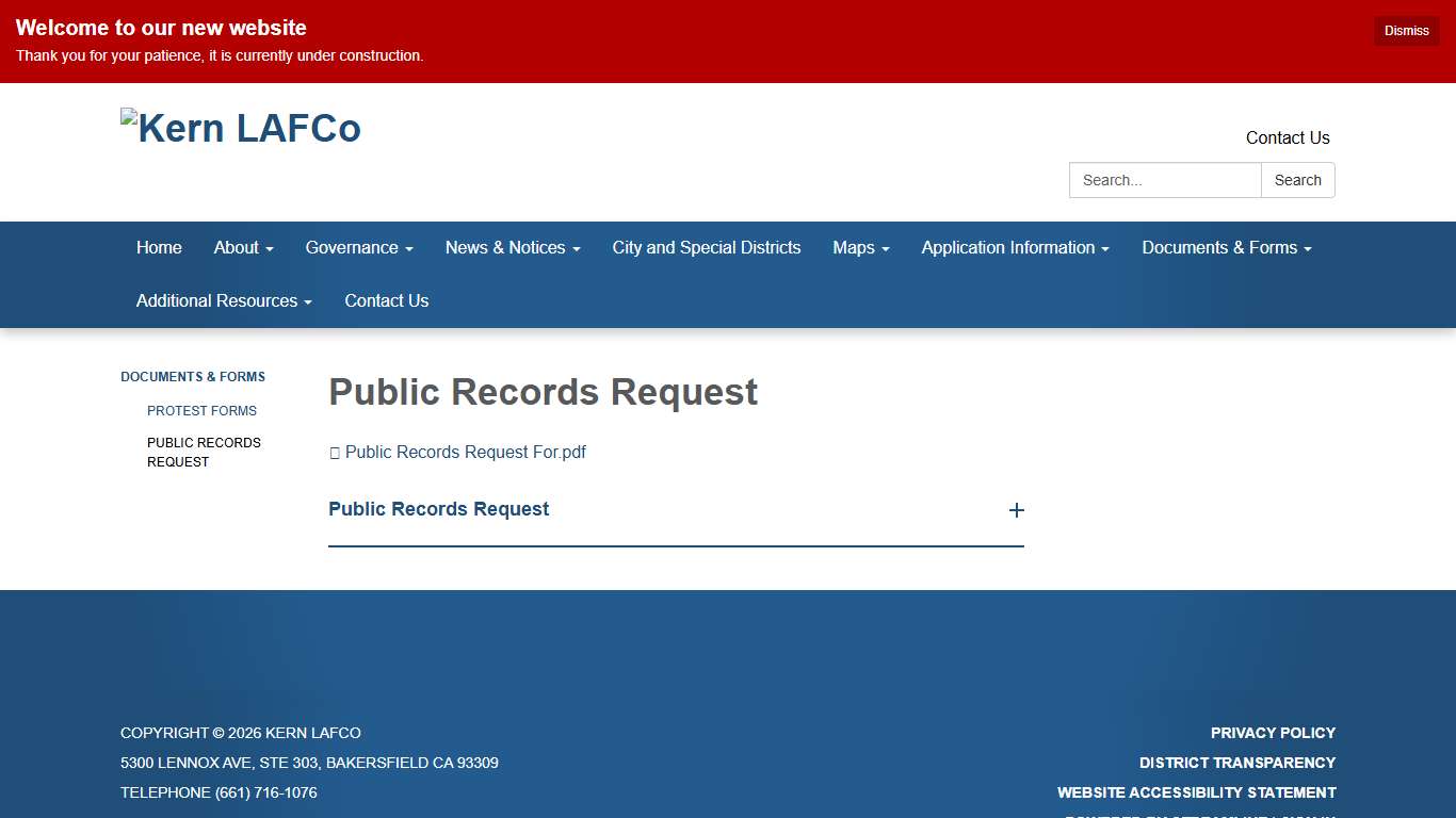 Public Records Request - Kern LAFCo